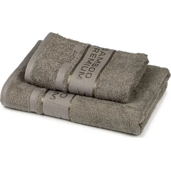 Ručník 4Home Bamboo Premium 2 ks 50 x 100 cm, 70 x 140 cm šedá