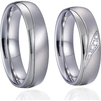 Prsten Steel Wedding Snubní prsteny chirurgická ocel SPPL026 Velikost: 62