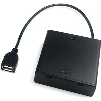 LED páska USB BAT-44 bateriový box (USB Box na 4 AA baterie pro napájení)