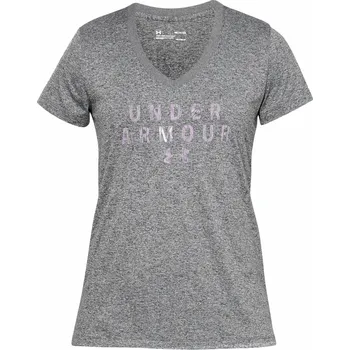 Dámské tričko Under Armour Tech SSV Graphic šedé/lila