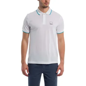 Pánská móda BENCH triko - Polo With Y/D Stripes Bright White (WH11185) velikost: M