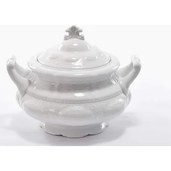 Mísa polévková, 2,5 l, český porcelán, Sonáta, bílá krajka, Leander