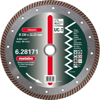 Řezný kotouč METABO DIA-řezný kotouč, 125X2X22,23MM, "CLASSIC", "UC-T", TURBO, UNIVERZÁLNÍ 628168000