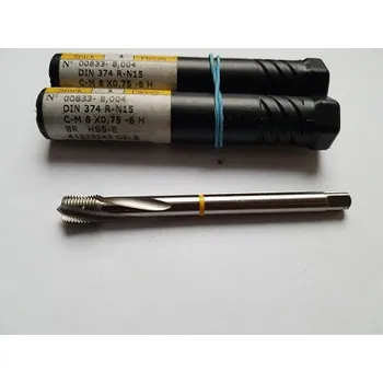 Závitořezný nástroj Závitník strojní se šroubovitými drážkami - M8x0,75 6H, HSSE, Gühring - 833 (Gühring, HSS, úhel šroubovice 15°, HSSE, ISO2, 6H, DIN 374)