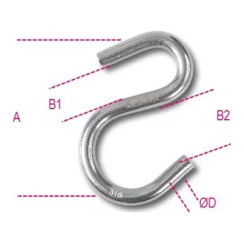 Stahovací páska HÁK TYP ''S''-MODEL 8282 4MM AISI316 (HÁK TYP ''S''-MODEL 8282 4MM AISI316)