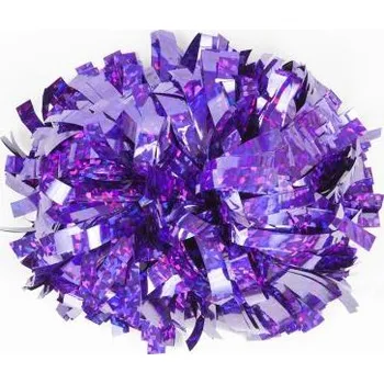 Úložný box Holografický POMPON CRYSTAL jednobarevný + vak na pompony ZDARMA ke každému páru - FIALOVÝ / 30 cm