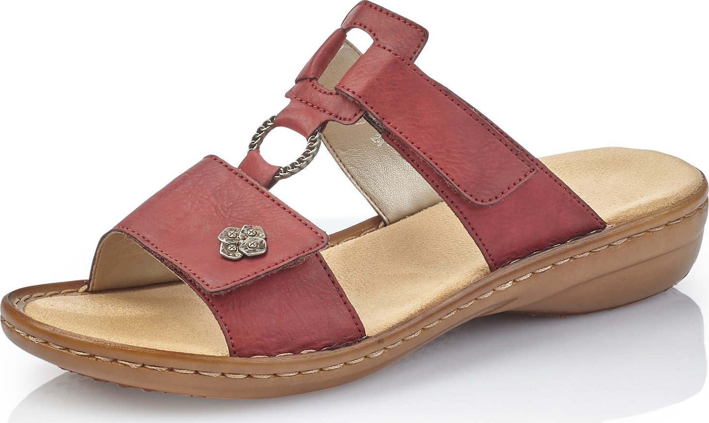 Rieker Dames voorjaar/zomer 60829 slippers, Rood Wine 35, 36 EU