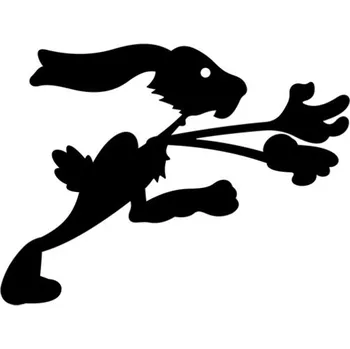 Samolepicí dekorace na vozidlo Samolepka zajíc na útěku na auto a motorku, tuning nálepka (2874)