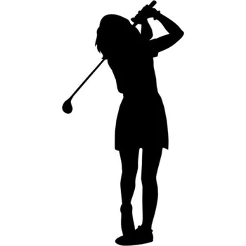 Samolepicí dekorace na vozidlo Samolepka silueta golfistka na auto a motorku, tuning nálepka (3299)