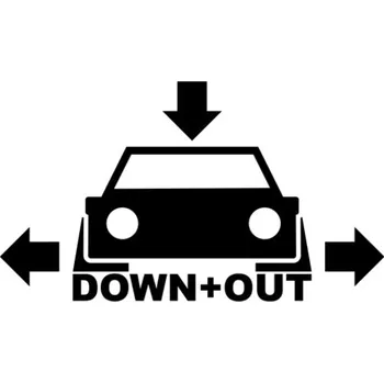 Samolepicí dekorace na vozidlo Samolepka nápis DOWN na auto a motorku, tuning nálepka (6233)