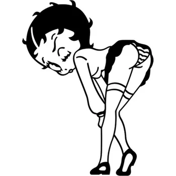Samolepicí dekorace na vozidlo Samolepka Betty Boop na auto a motorku, tuning nálepka (2802)