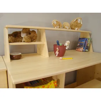 Zrcadlo nádstavec z masivu na psací stůl ZITA 120 (dřevěná police na psací stůl šíře 120 cm)