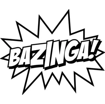 Samolepicí dekorace na vozidlo Samolepka nápis BAZINGA na auto a motorku, tuning nálepka (6299)