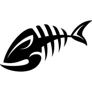 Samolepicí dekorace na vozidlo Samolepka rybí kostřička na auto a motorku, tuning nálepka (2985)