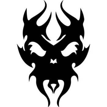 Samolepicí dekorace na vozidlo Samolepka lebka plameny na auto a motorku, tuning nálepka (2917)