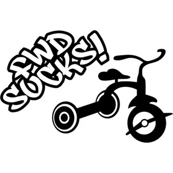 Samolepicí dekorace na vozidlo Samolepka FWD Sucks na auto a motorku, tuning nálepka (4756)