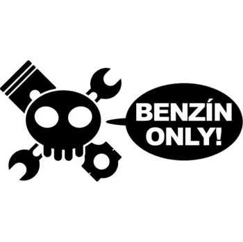 Samolepicí dekorace na vozidlo Samolepka benzín only na auto a motorku, tuning nálepka (25158)