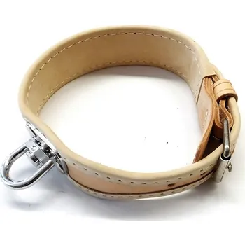 Obojek pro psa Barvářský obojek Zubíček podšitý kůží - přírodní 40cm