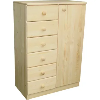 Komoda kombinovaný prádelník z masivu PRÁDELNÍK VIII (prádelník se zásuvkami a dvířky)