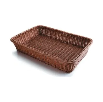 Krabice na pečivo APS | Košík na pečivo, polyratan, obdélný, tmavý, 176x325x65mm (Košík polyratan GN 1/3 tmavý)