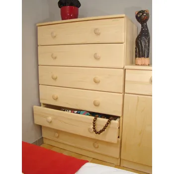 Komoda zásuvkový PRÁDELNÍK z masivu, šuplíkový prádelník masiv (prádelník z masivu - 6 zásuvek)