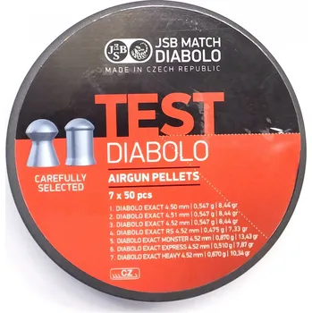 Vzduchovka Diabolo JSB TEST Exact 4,5mm 7x50ks