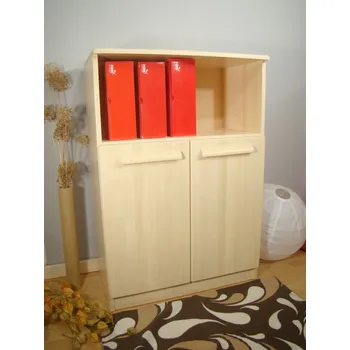 Komoda dřevěný dvířkový prádelník z masivu KATRIN 108 IX F (vysoká komoda s knihovnou masiv )