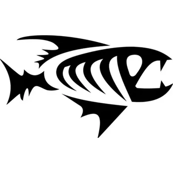 Samolepicí dekorace na vozidlo Samolepka rybí skelet na auto a motorku, tuning nálepka (3676)