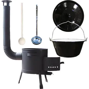 Kempingové nádobí Smaltovaný kotlík 30 L žáruvzdorná kotlina 45 cm PLUS 600