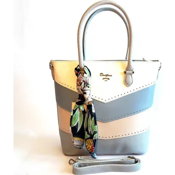 Světlemodrá kabelka do ruky David Jones 5926-4 se šátkem