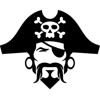 Samolepicí dekorace na vozidlo Samolepka pirát na auto a motorku, tuning nálepka (2438)