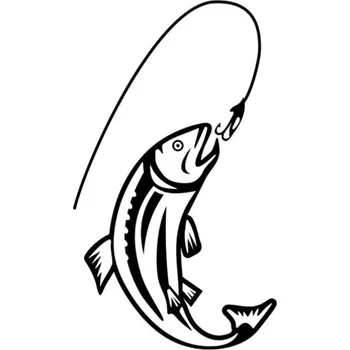 Samolepicí dekorace na vozidlo Samolepka ryba na háčku na auto a motorku, tuning nálepka (4804)