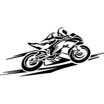 Samolepicí dekorace na vozidlo Samolepka silueta motorkář na auto a motorku, tuning nálepka (3666)