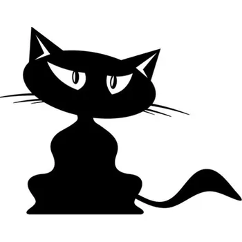 Samolepicí dekorace na vozidlo Samolepka tmavý kocour na auto a motorku, tuning nálepka (2986)