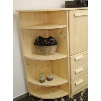 Komoda dřevěný policový roh vnější masiv RUDY 108 (ukončovací prvek z masivu RUDY 108 pro prádelníky)