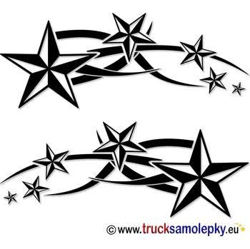 samolepka Samolepka HVĚZDY 3D v tatto - pár (Uvedena velikost jedné samolepky - cena za pár)