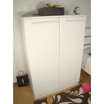 Komoda bílý prádelník z masivu PRÁDELNÍK IX bílý dvířkový (bílý policový prádelník z masivu)