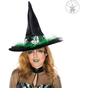 Karnevalový doplněk Rubies USA Čarodějnický klobouk s flitrovým pásem