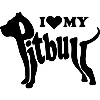 Samolepicí dekorace na vozidlo Samolepka i love my pitbull na auto a motorku, tuning nálepka (4816)