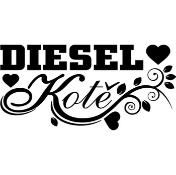 Samolepicí dekorace na vozidlo Samolepka Diesel kotě na auto a motorku, tuning nálepka (2962)