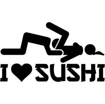 Samolepicí dekorace na vozidlo Samolepka nápis I <3 SUSHI na auto a motorku, tuning nálepka (4744)