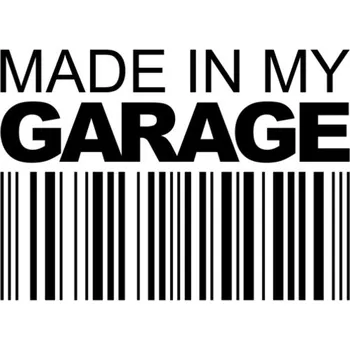Samolepicí dekorace na vozidlo Samolepka Made in my garage na auto a motorku, tuning nálepka (2720)