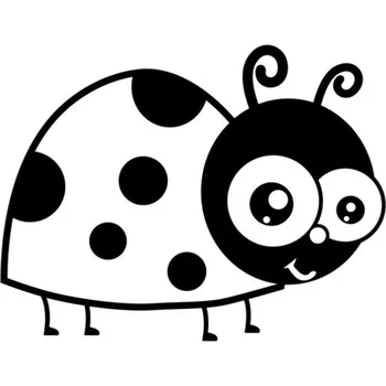 Samolepicí dekorace na vozidlo Samolepka veselá beruška na auto a motorku, tuning nálepka (2473)