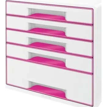Archivační box Leitz wow, zásuvkový box 5 zásuvek růžový 52142023