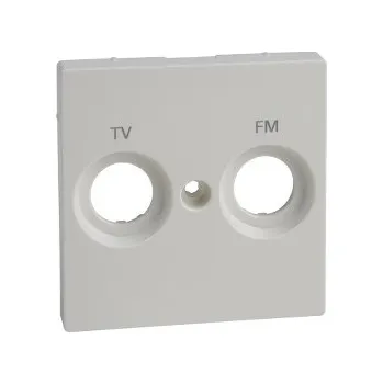 vypínač a zásuvka MTN299919 Centrální deska označená FM+TV pro anténní zásuvku, System M, polar, Schneider Electric