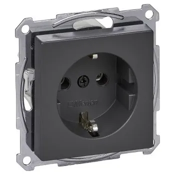 Elektrická zásuvka MTN2301-0414 Zásuvka 250V/16A s bočními zemnícími kontakty, System M, antracit, Schneider Electric