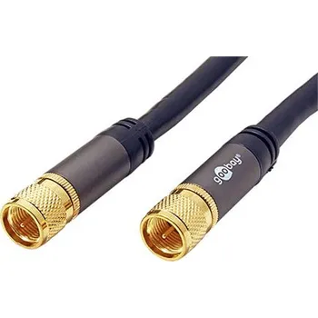 Anténní kabel goobay Kabel anténní SAT, 135dB, 4x stíněný, zlacený, F (M) - F (M), 2m, černý (70664) - 11.92.4642