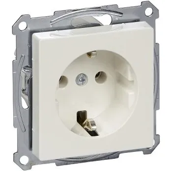 Elektrická zásuvka MTN2301-0319 Zásuvka 250V/16A s bočními zemnícími kontakty, System M, polar, Schneider Electric