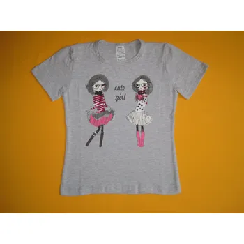 Dívčí tričko Arex, ČR Dívčí tričko Cute girl, krátký rukáv - vel. 116 Barva: šedá, Velikost: 116