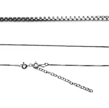 Řetízek Stříbrný řetízek - hranaté hádě, adjusta, 38,5 cm+6,5 cm